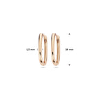 Klappohrringe Paperclip 14 mm 14K Roségold