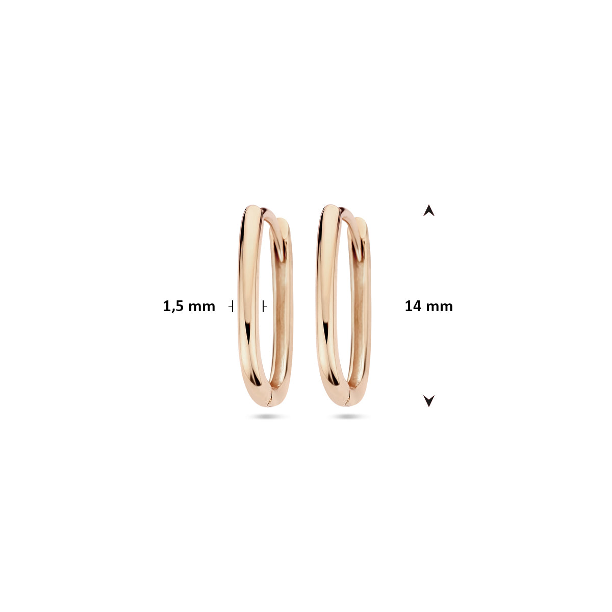 Klappohrringe Paperclip 14 mm 14K Roségold