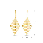 oorhangers ruit franse haak 14K geelgoud