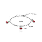 armband emaille fruit 13 + 3 cm zilver gerhodineerd