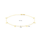 Fußkettchen Herzchen 24 + 2 cm 14K Gelbgold