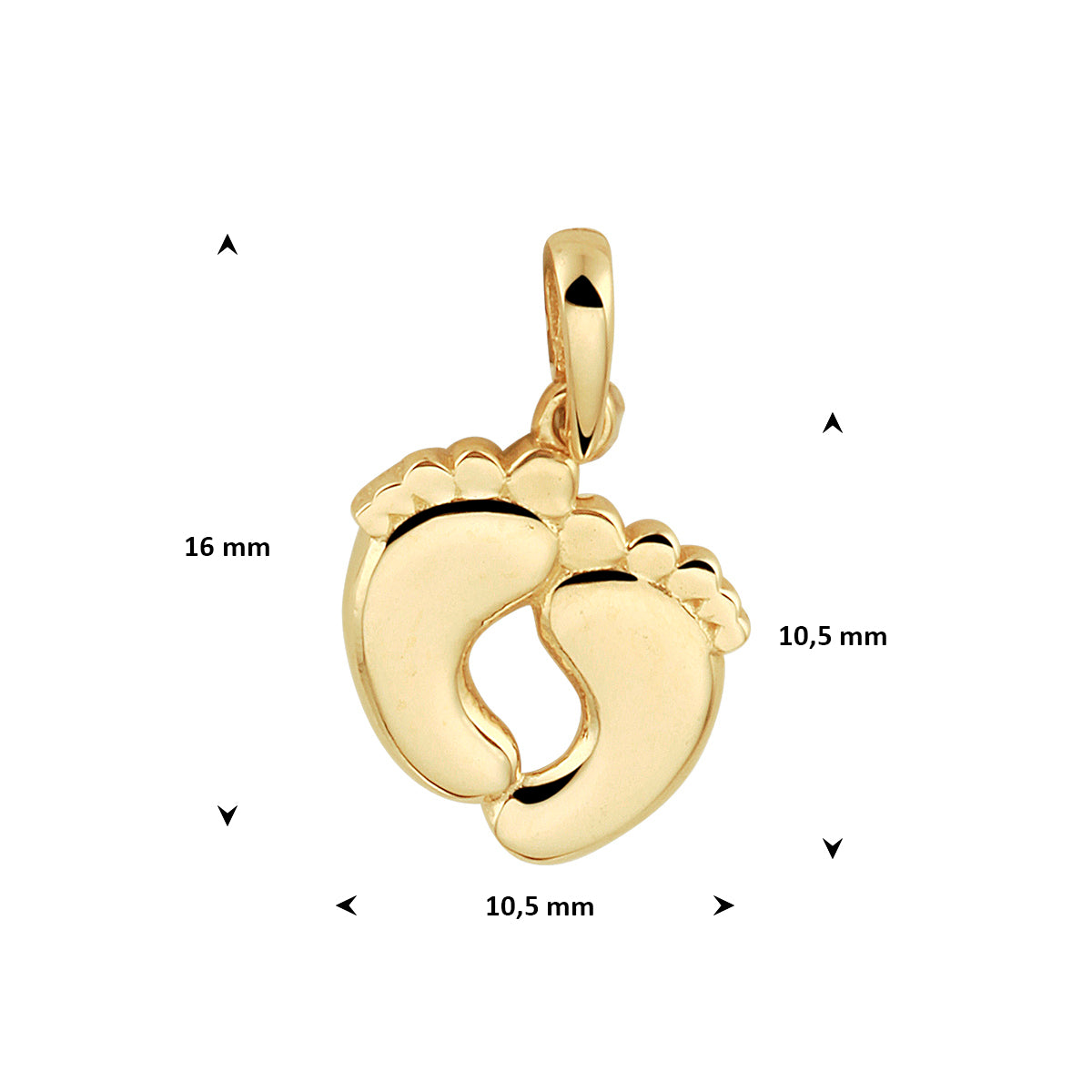 hanger voetjes 10,5 mm 14K geelgoud