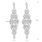 Ohrhänger Zirkonia 50 mm Silber rhodiniert