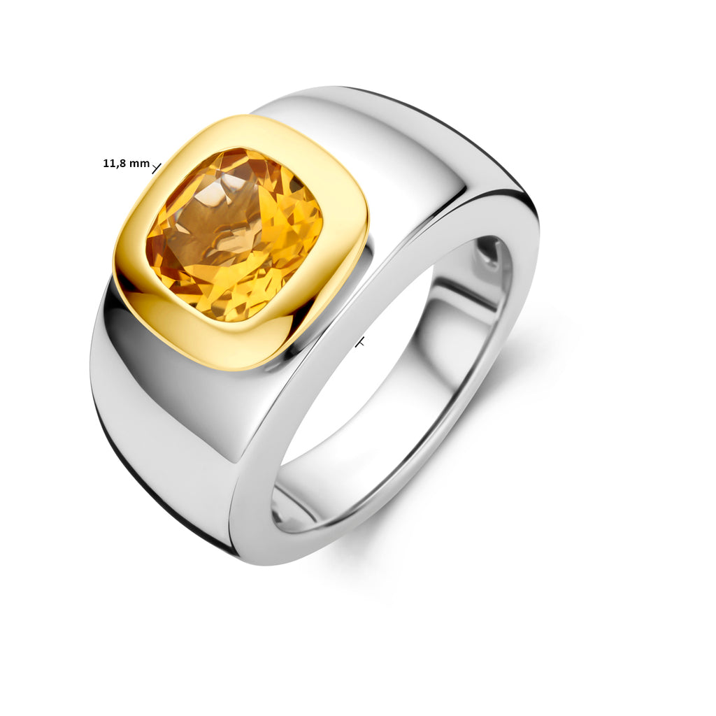 ring citrien goud met zilver