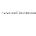 Armband King flach 6,5 mm Silber rhodiniert