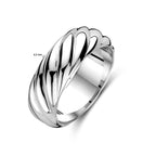 ring gedraaid zilver gerhodineerd