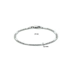 Falkenauge-Armband mit Abstandshalter 2,3 mm Silber rhodiniert