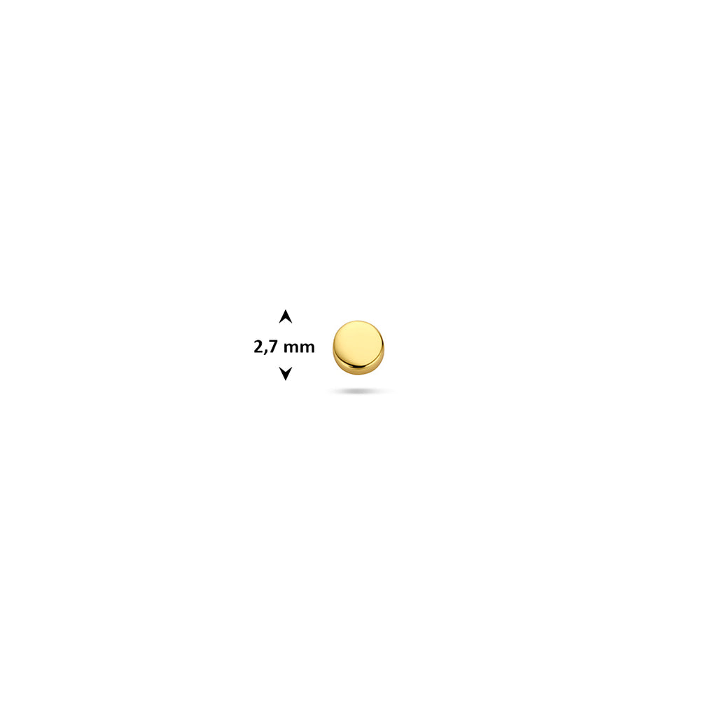 flat back piercing rond 2,7 mm 1 micron zilver verguld (geel)