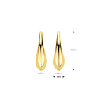 Ohrringe Tropfen französische Haken 16,5 mm 14K Gelbgold