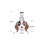 Anhänger Emaille Hund 14 mm Silber rhodiniert