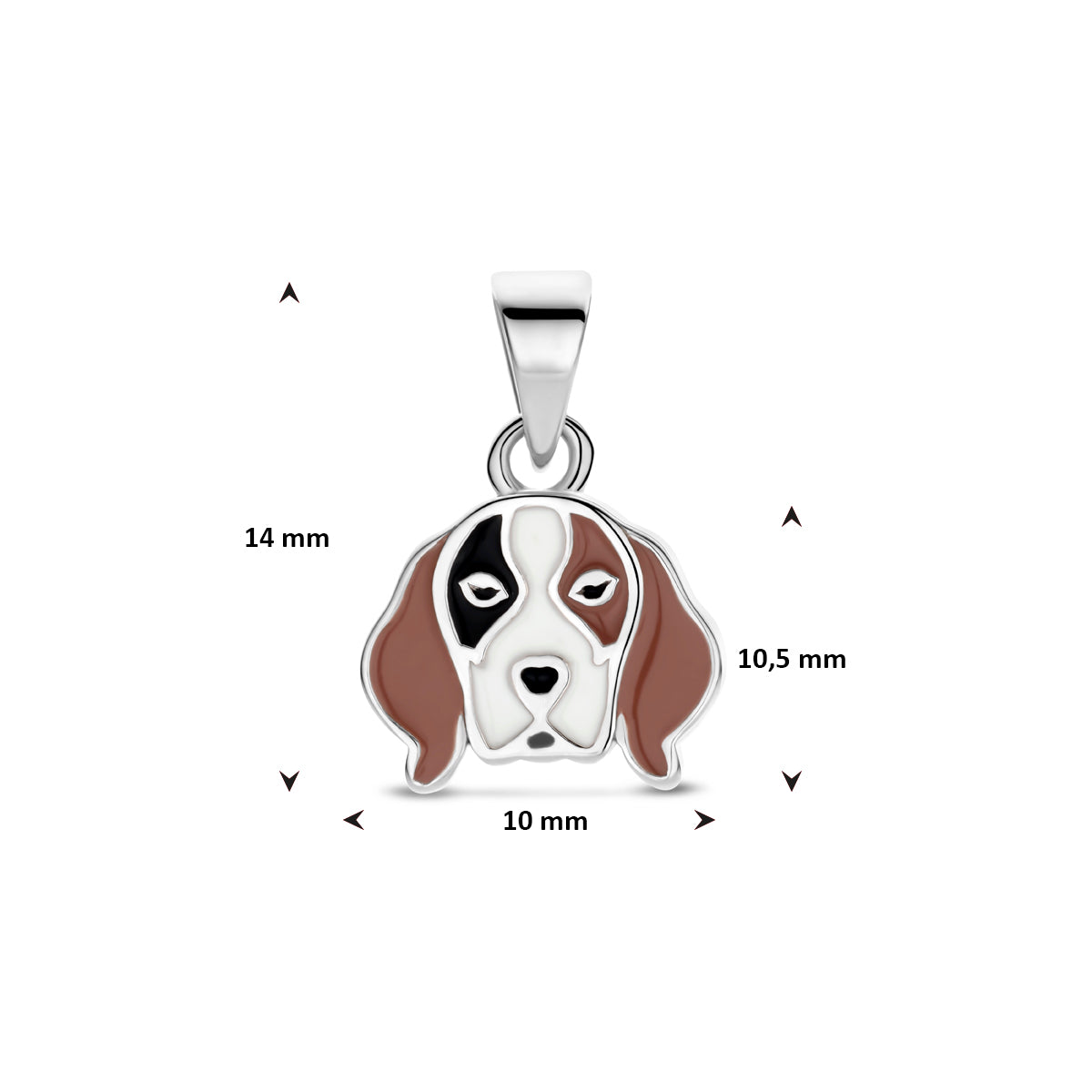 Anhänger Emaille Hund 14 mm Silber rhodiniert