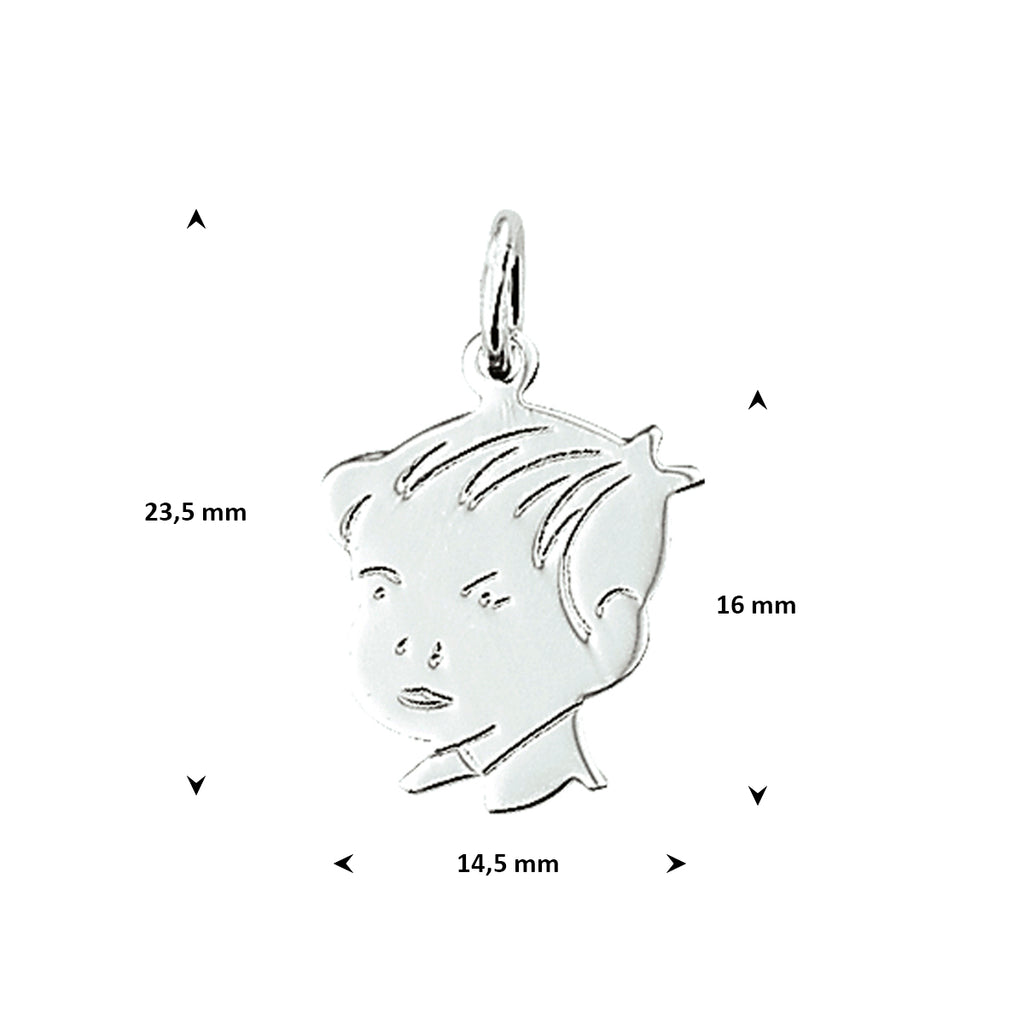 Anhänger Junge 16 mm Silber weiß