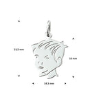 Anhänger Junge 16 mm Silber weiß