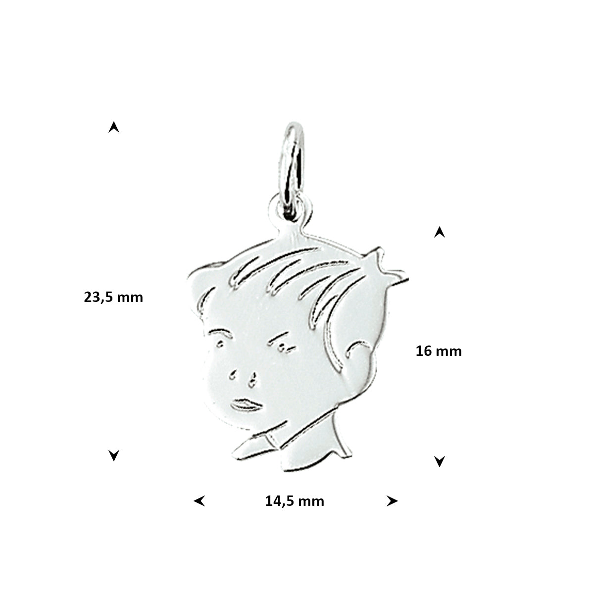 Anhänger Junge 16 mm Silber weiß