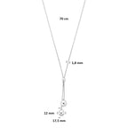 Y-Kette Kugeln 70 cm Silber rhodiniert