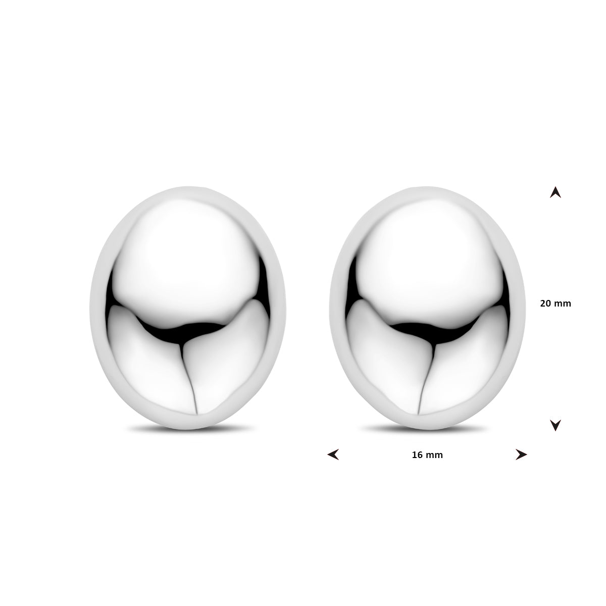 Ohrstecker 20 mm Silber rhodiniert