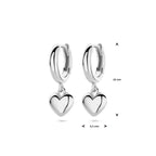 Klappcreolen Herz 18 mm rhodiniertes Silber