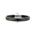 armband leer zwart 9,0 mm edelstaal