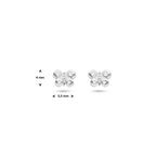 oorknoppen vlinder zirkonia zilver gerhodineerd