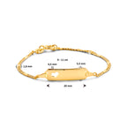 Gravurarmband Herzplättchen 5,5 mm 14K Gelbgold