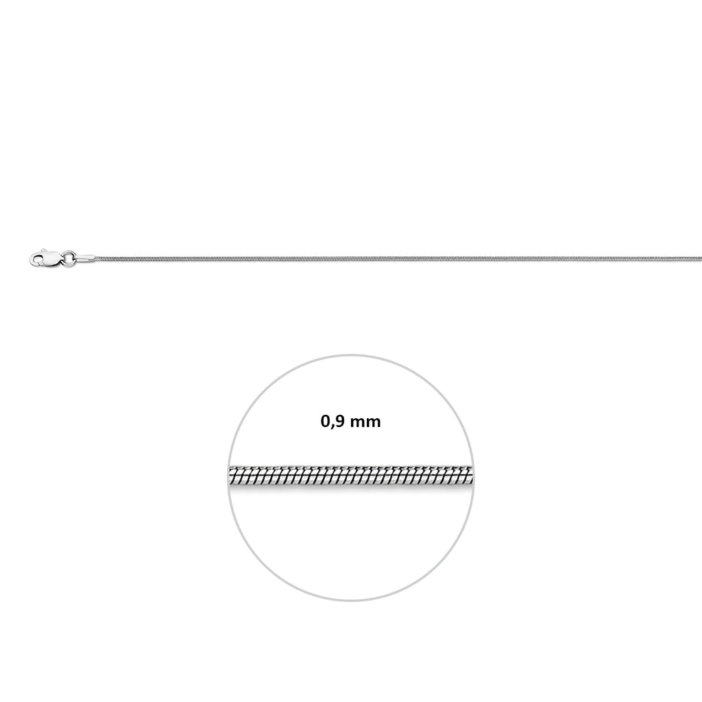 Schlauch ca. 0,9 mm, Silber rhodiniert