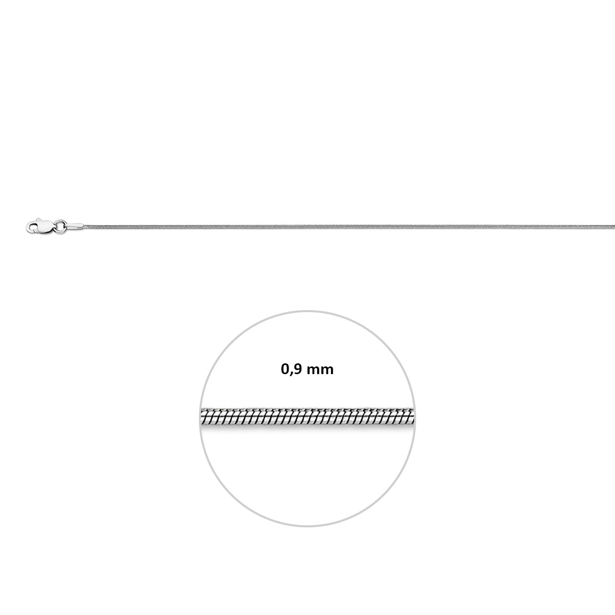 Schlauch ca. 0,9 mm, Silber rhodiniert