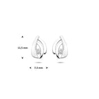 Ohrstecker Zirkonia poliert/matt 11,5 mm Silber rhodiniert