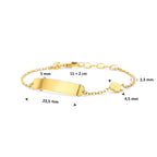 graveerarmband klavertje 11 + 2 cm 14K geelgoud