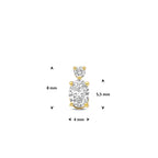 hanger lab grown diamant 0.33ct f vs 8 mm 14K geelgoud - ovaal