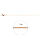 collier gourmette 1,1 mm 41 - 43 - 45 cm 18K roségoud
