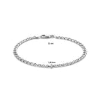 Armband Anker 3,8 mm 21 cm Silber weiß