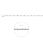 anker gediamanteerd 2,5 mm zilver wit
