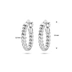 oorringen gedraaide buis 15 mm zilver gerhodineerd