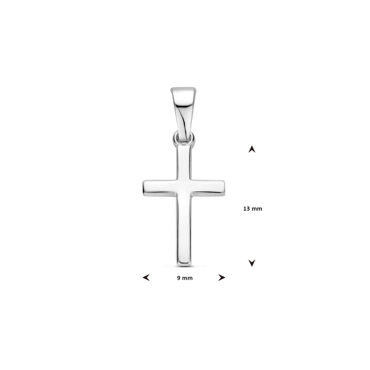 Anhänger Kreuz 20 mm rhodiniertes Silber