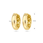 9 Karat Klappcreolen 14,5 mm halbrunder Schlauch 9K Gelbgold