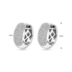 klapoorringen zirkonia 16 mm zilver gerhodineerd