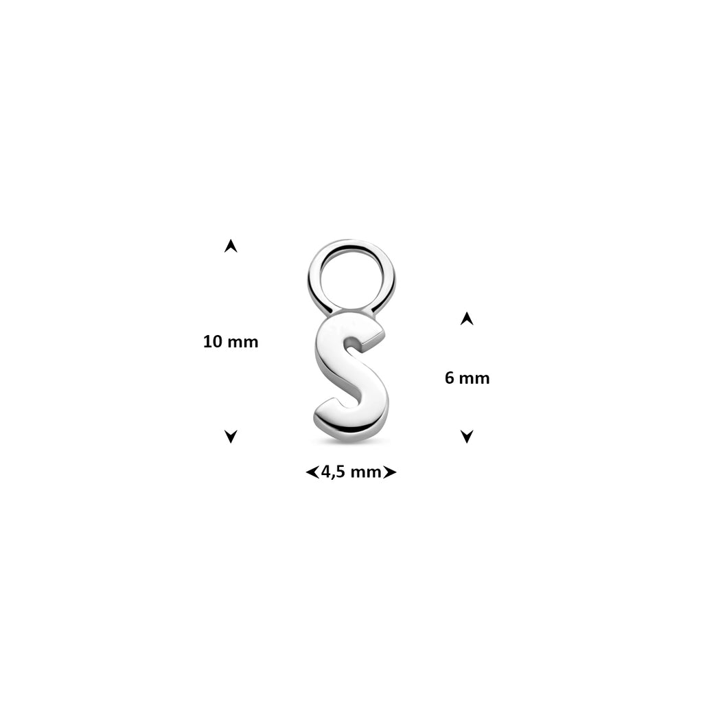 oorringhanger letter 6 mm zilver gerhodineerd