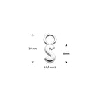 oorringhanger letter 6 mm zilver gerhodineerd