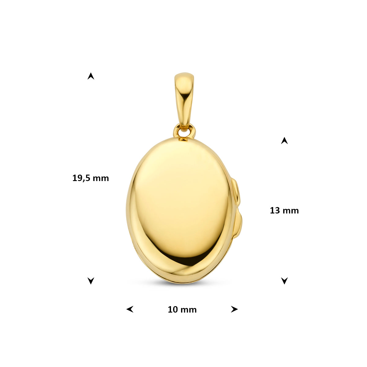 Medaillon oval 13 mm 14K Gelbgold