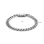 Armband Panzerkette 8 Seiten geschliffen 8,2 mm Silber oxidiert