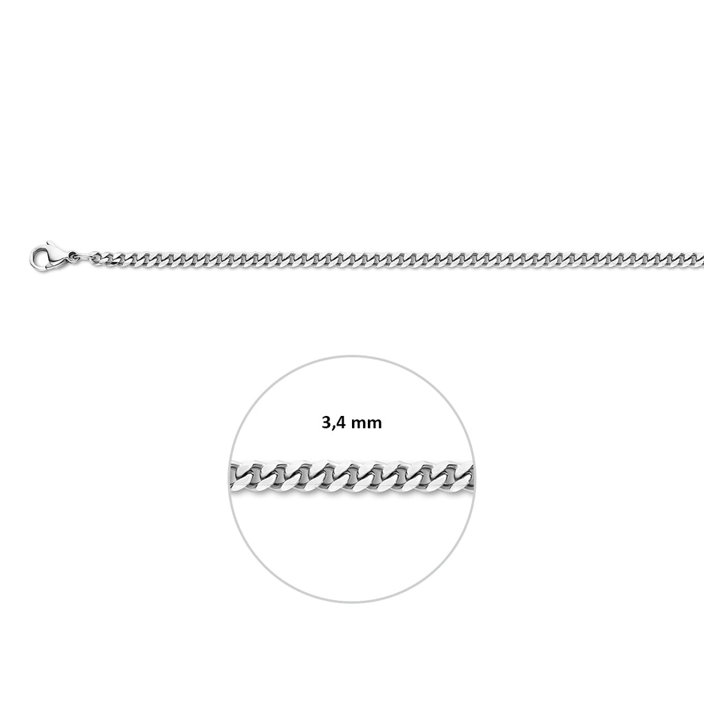 gourmette geslepen 3,4 mm edelstaal