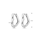 Klappcreolen Herz 16 mm rhodiniertes Silber