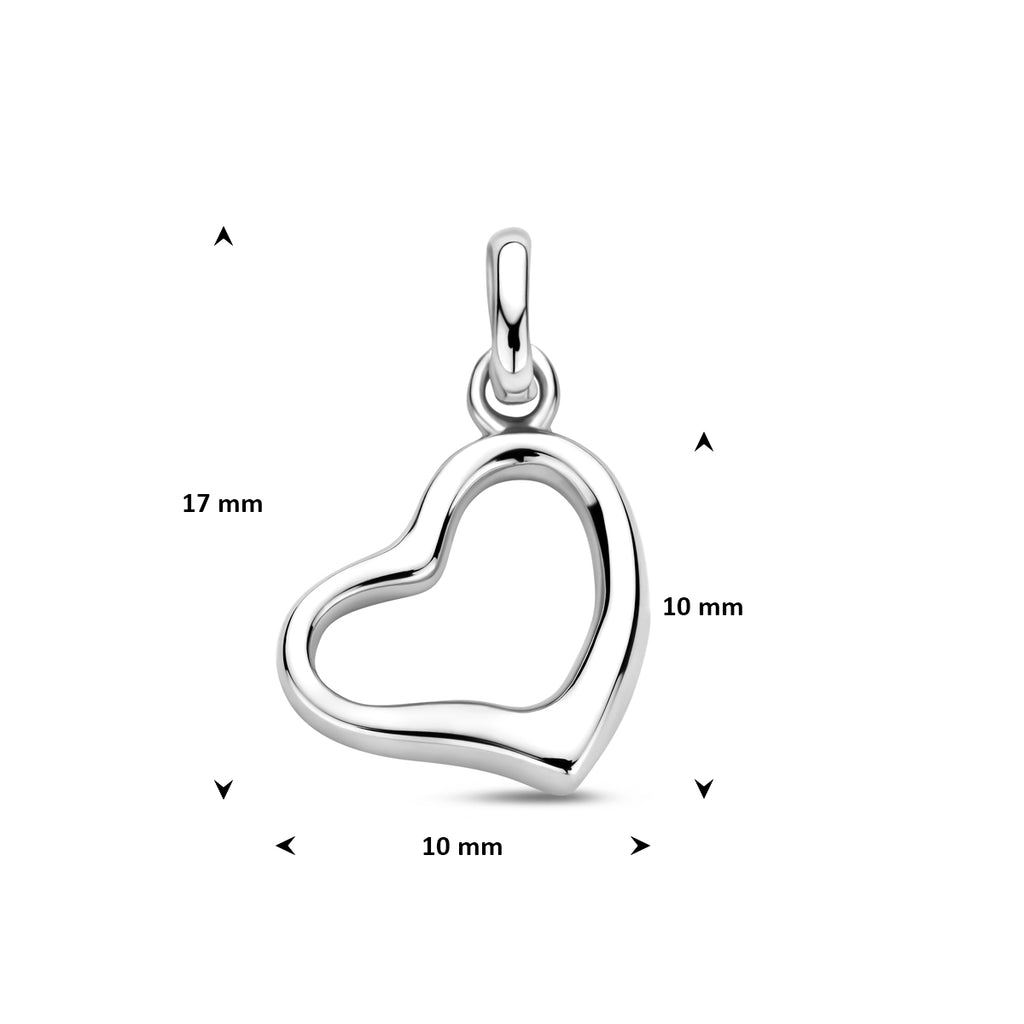 hanger hartje 10 mm zilver gerhodineerd