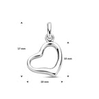 hanger hartje 10 mm zilver gerhodineerd