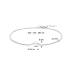 armband letter 16,5 - 17,5 - 18,5 cm zilver gerhodineerd