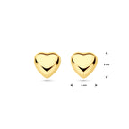 oorknoppen hart 14K geelgoud