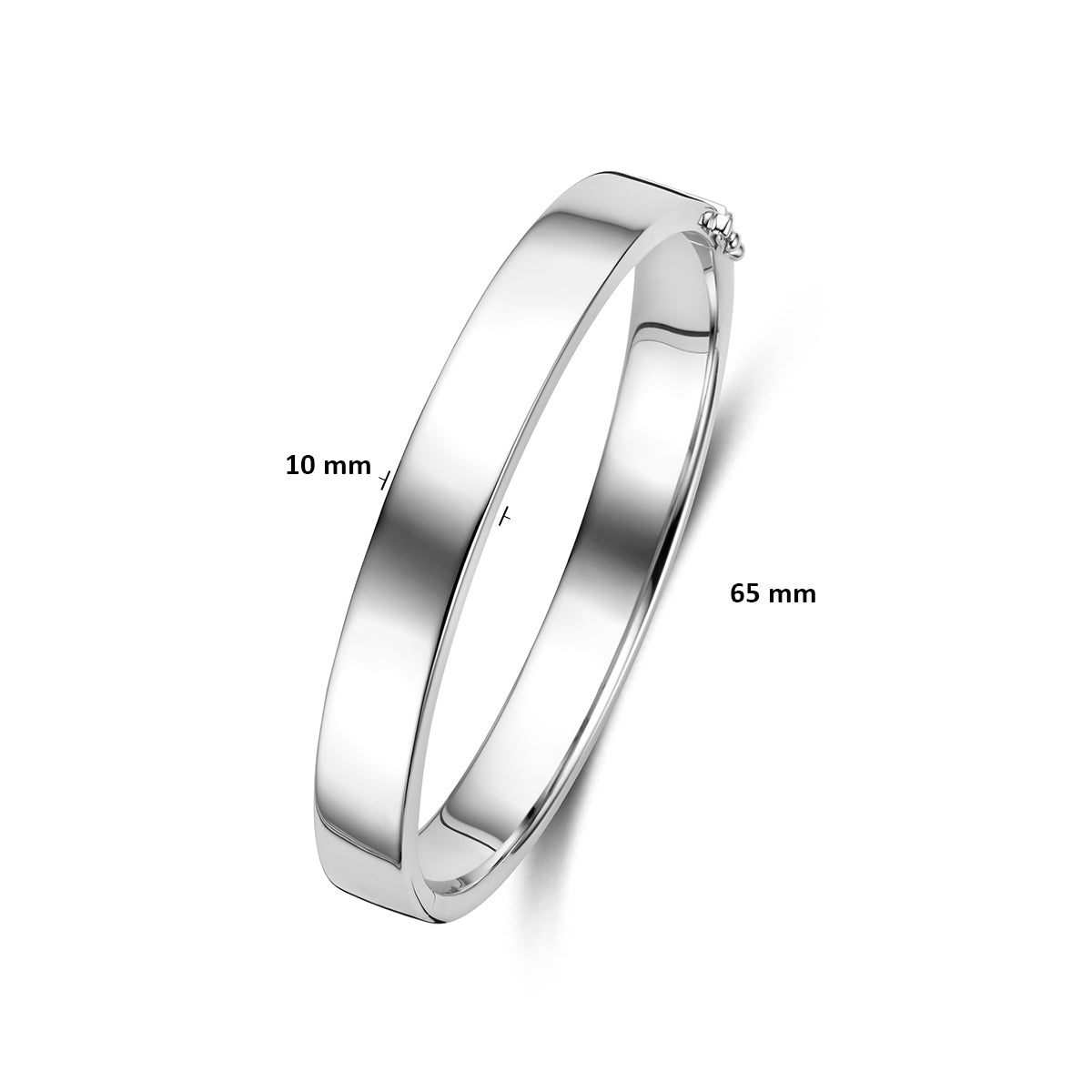bangle scharnier 10 mm vlakke buis zilver gerhodineerd