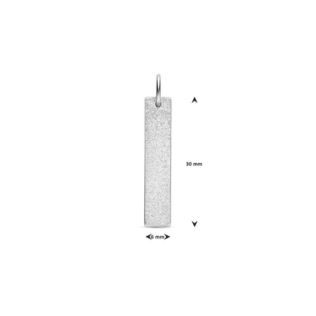 graveerhanger glitter gediamanteerd 30 mm zilver gerhodineerd