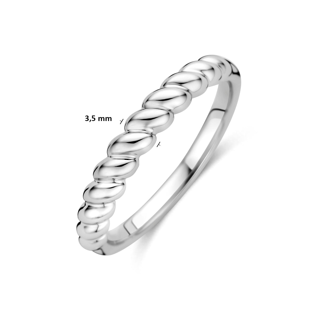 Ring gedrehtes Silber rhodiniert