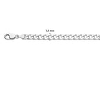 Gourmetkette 8-seitig geschliffen 7,5 mm Silber weiß